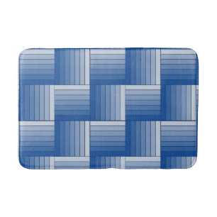 Tapis De Bain Bain Mat - Carreaux de Blue Ombre Stripes