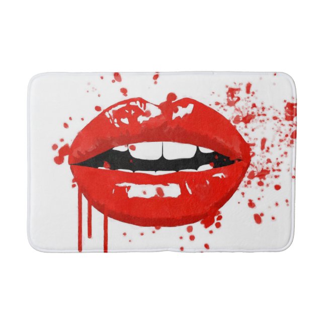 Tapis De Bain Baiser rouge de maquillage de mode de beauté de (Devant)
