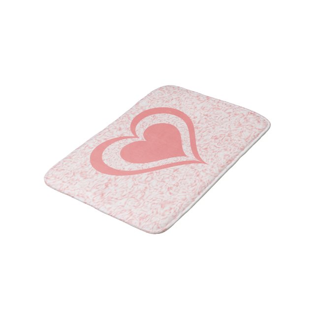 Tapis De Bain Balayage rose Avec Mat De Bain De Coeur (Angle)