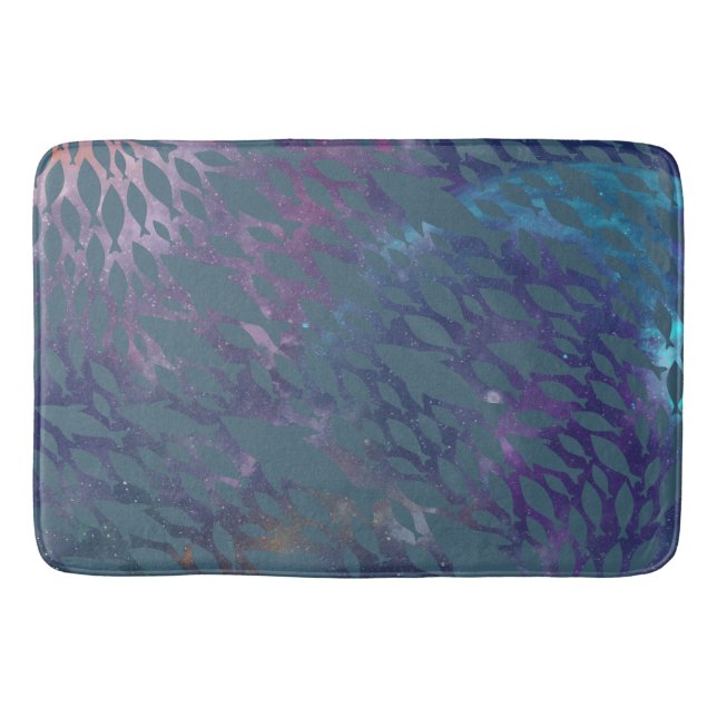 Tapis De Bain Baleine de requin-requin ombragé sur galaxie en pe (Devant)