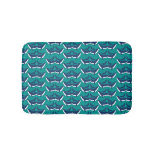 Tapis De Bain Baleines Bleues Blanches Animal Marin Océan Vert M