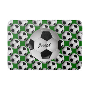Tapis De Bain Ballon de football personnalisé sur le motif du
