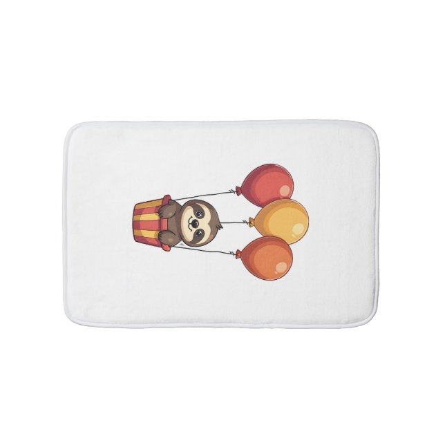 Tapis De Bain Ballons Paresseux Vintage Design Animal Mignon Rét (Devant)