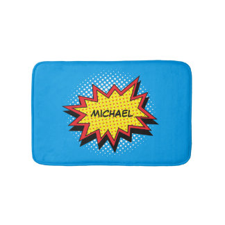 Tapis De Bain Bande dessinée colorée Style de livre Nom personna
