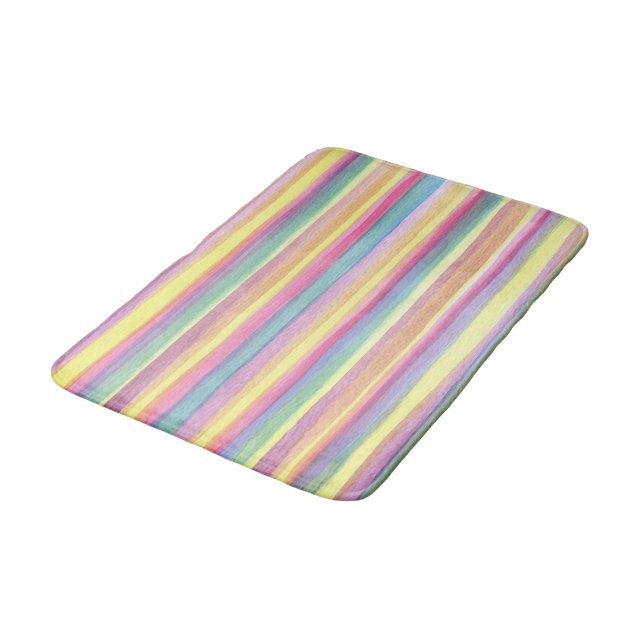 Tapis De Bain Bandes aquarelles (Angle)