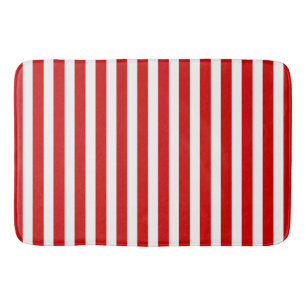 Tapis De Bain Bandes de bonbons rouges et blancs