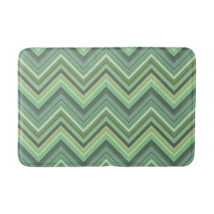 Tapis De Bain Bandes de zigzag vert olive