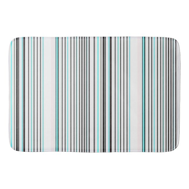 Tapis De Bain Bandes gris d'aqua mignonnes (Devant)