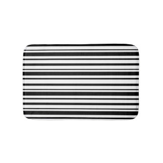 Tapis De Bain Bandes inégales noires et blanches