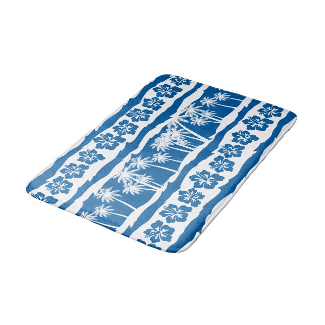 Tapis De Bain Bandes tropicales de palmiers (Angle)