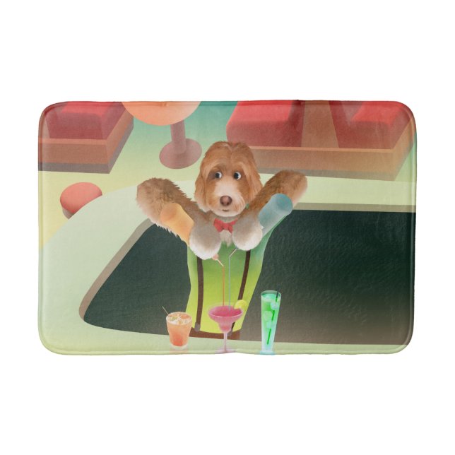 Tapis De Bain Bartending Dog in Retro Bar (Devant)