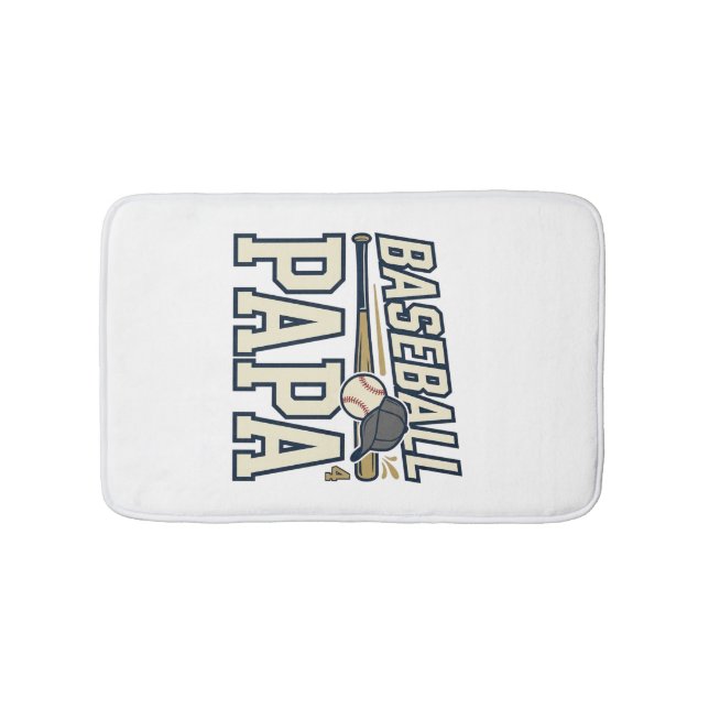 Tapis De Bain Baseball Papa Vintage Gravure Design de T-shirt_1 (Devant)