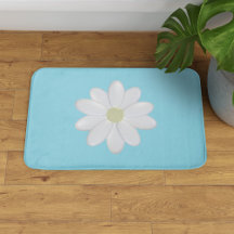 Basière Blanche Moderne Aqua Bleu Bain Mat