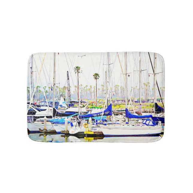 Tapis De Bain Bateau à voile Marina Art Bain Mat Rug (Devant)