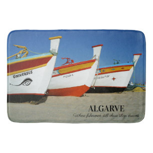 Tapis De Bain Bateaux de pêche sur la plage de l'Algarve Photo