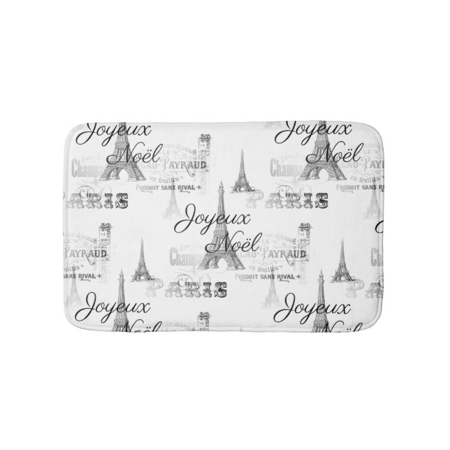 Tapis De Bain Bathmat de Noël à Paris Joyeux Noel (Devant)