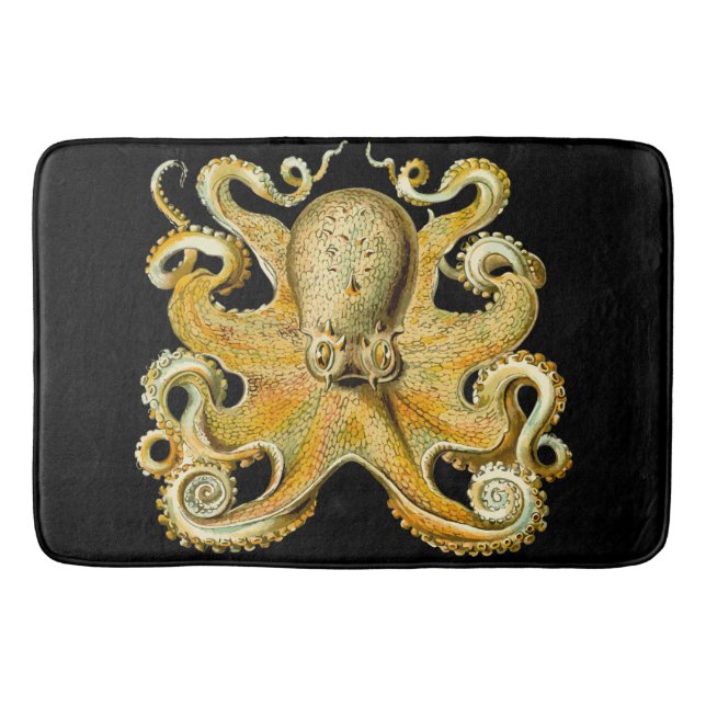 Tapis De Bain Bathmat noir or Octopus (Devant)