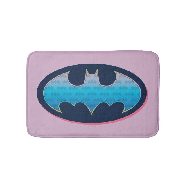 Tapis De Bain Batman | Symbole rose et bleu (Devant)