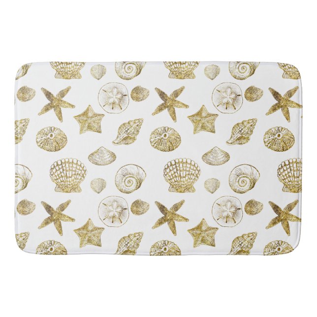 Tapis De Bain Beach Gold White Shells (Devant)