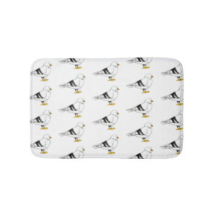 Tapis De Bain Beach Gull Seagull New York City Pigeon Bird