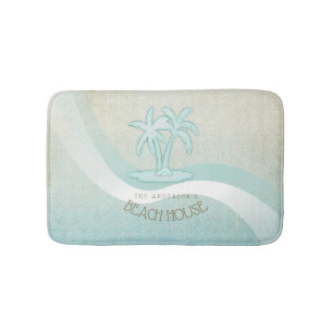 Tapis De Bain Beach House Palm Trees Aqua ID623