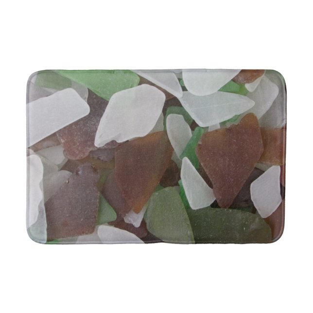 Tapis De Bain Beach House Sea Glass Photo Green Côte Brown Accue (Devant)
