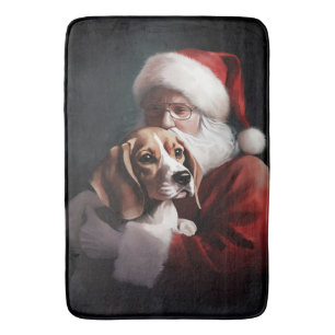 Tapis De Bain Beagle avec le Père Noël Festif Noël
