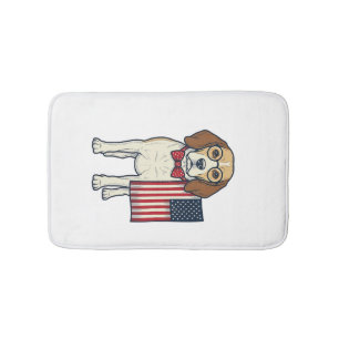 Tapis De Bain Beagle patriotique avec drapeau vintage vector art