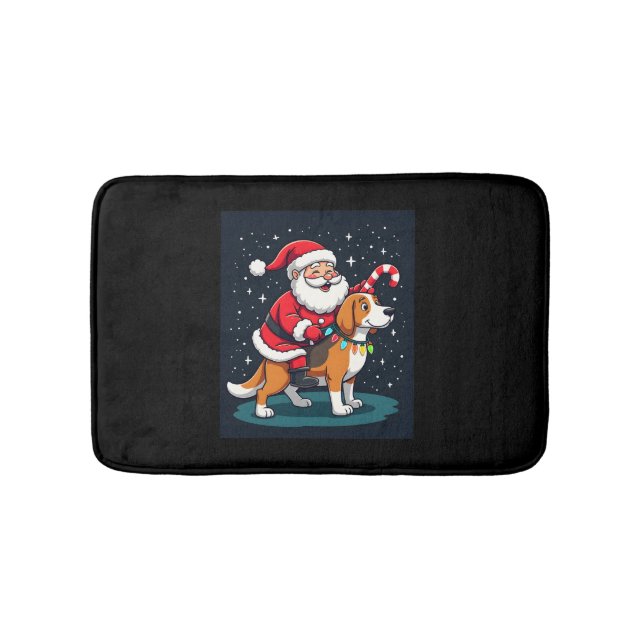 Tapis De Bain Beagle Xmas Éclairage Père Noël équitation Beagle  (Devant)