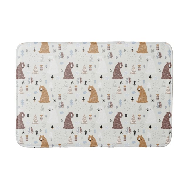 Tapis De Bain Bears mignonne dans le Motif Woods (Devant)