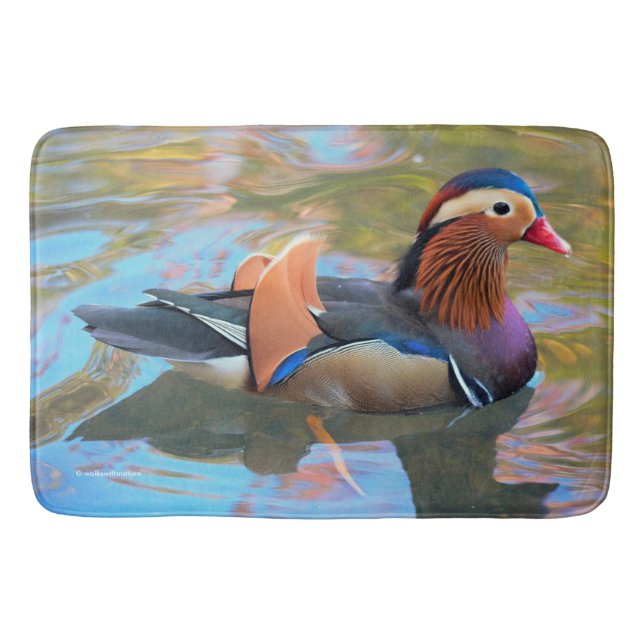 Tapis De Bain Beau canard Mandarin dans l'étang (Devant)