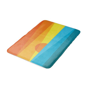 Tapis De Bain Beau coucher de soleil et vagues de mer