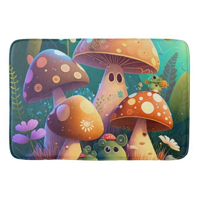 Tapis De Bain Beau mignon champignons pour la chambre des enfant (Devant)