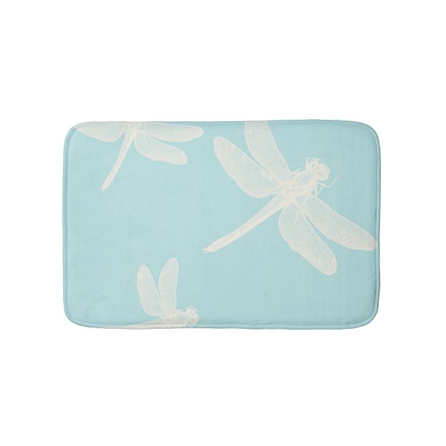 Tapis De Bain Beau Motif bleu libellule (Devant)
