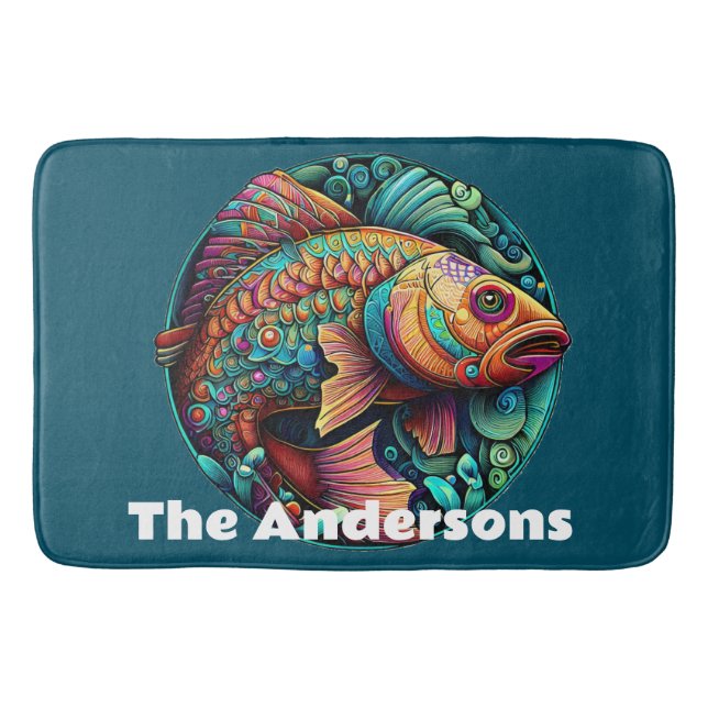 Tapis De Bain Beau Poisson Vibrant (Devant)