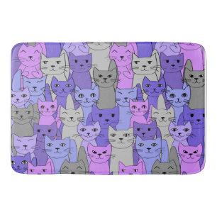 Tapis De Bain Beaucoup de chats violets conception