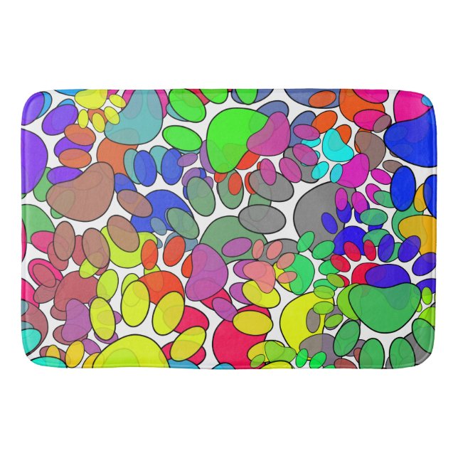 Tapis De Bain Beaucoup D'Empreintes de pattes De Chiens Partout (Devant)