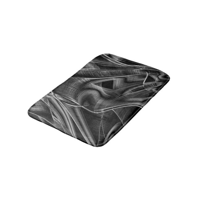 Tapis De Bain Beaucoup tordu avec des rainures grises sur l'arri (Angle)