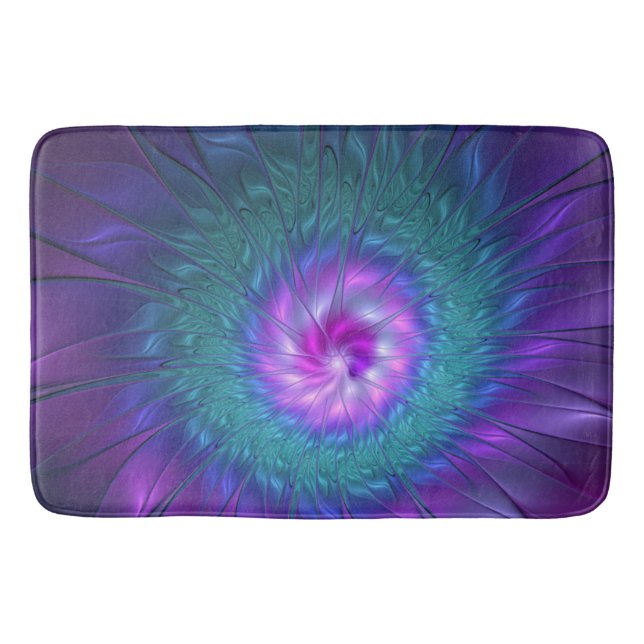 Tapis De Bain Beauté florale Abstraite Fleur d'art fractionnée c (Devant)