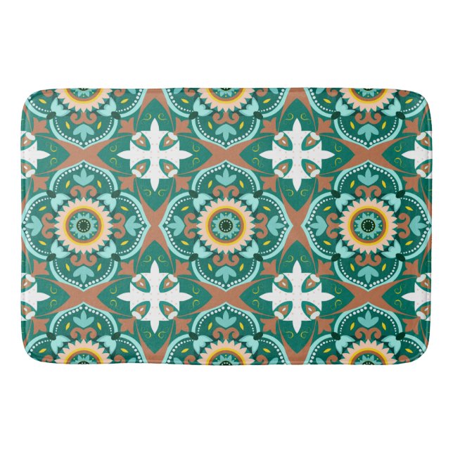 Tapis De Bain 💚 💛 Beaux carreaux marocains (Devant)