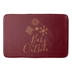 Tapis De Bain Bébé c'est froid dehors Golden Snowflakes