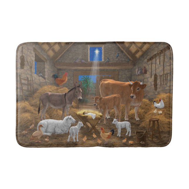 Tapis De Bain Bébé Jésus Manger Nativité de Noël (Devant)