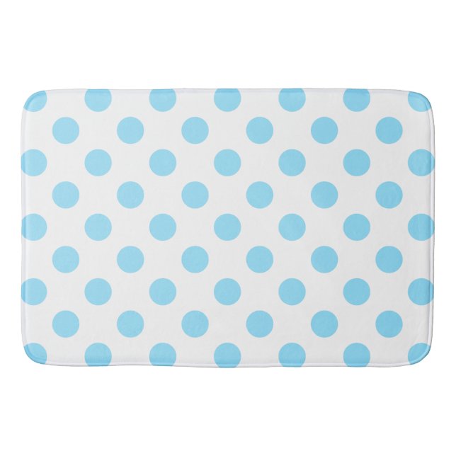 Tapis De Bain Bébé pois bleu et blanc (Devant)