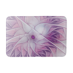 Tapis De Bain Belle Fleur rose moderne Fractal Art Abstrait