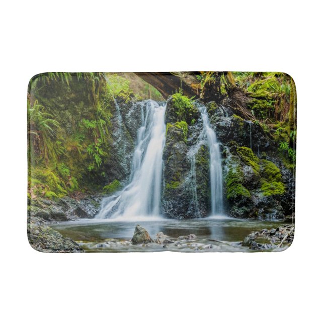 Tapis De Bain Belle photo de cascade, rivière, forêt (Devant)