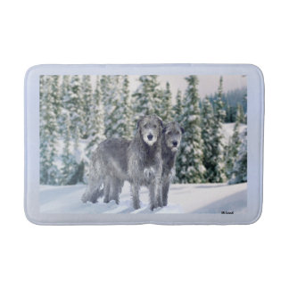 Tapis De Bain Belle scène de Wolfhound irlandais neige