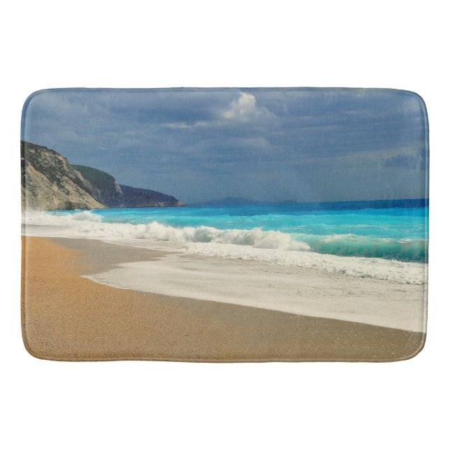 Tapis De Bain Belle Turquoise Bleue Mer Tropicale Photographie (Devant)