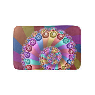 Tapis De Bain Belles couleurs arc-en-ciel Art fractal Abstrait