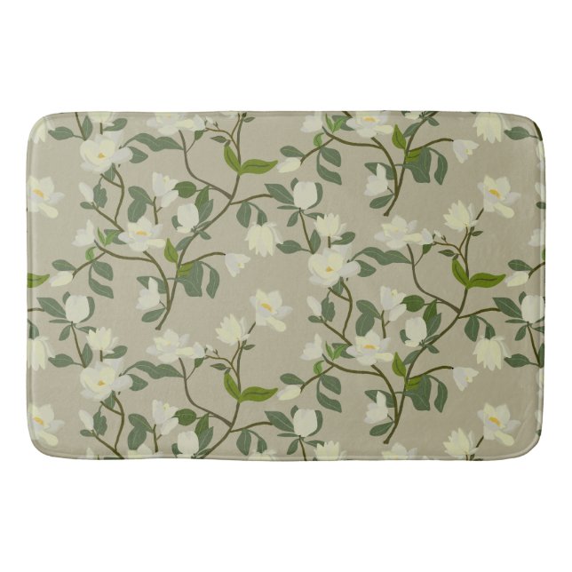 Tapis De Bain Belles et élégantes fleurs de Magnolia, (Devant)