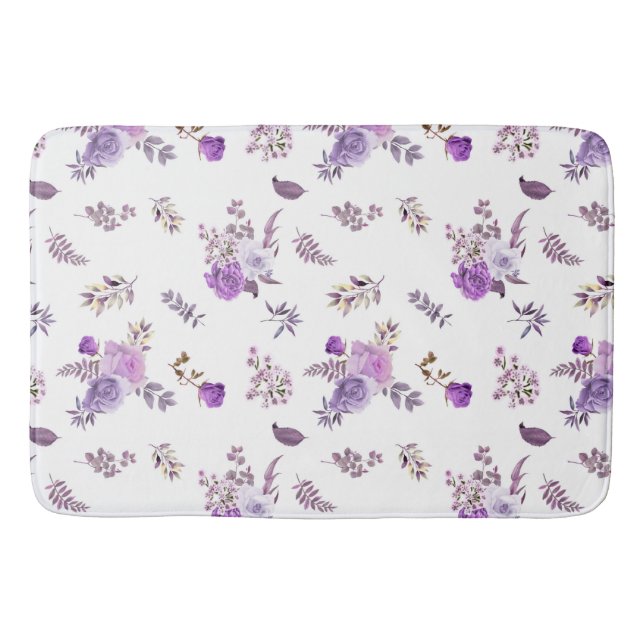 Tapis De Bain Belles fleurs violettes sur (Devant)
